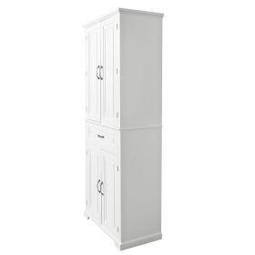 Bathroom Storage Cabinet with Doors and Drawer, Multiple Storage Space, Adjustable Shelf, White (Old Sku:WF308204AAK)