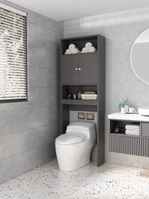Home Bathroom Shelf Over-The-Toilet, Bathroom SpaceSaver, Bathroom, Tollilet storage cabinet, GRAY