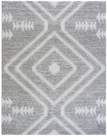 Granada Galen Gray and Ivory Olefin Shag Area Rug