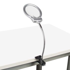 Clip Lighted Table Top Desk Magnifier Lamp LED Light Magnifying Glass With Clamp