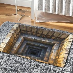 3D Stone Step Doormat Non-Slip Rubber Backing Optical Illusion Welcome Mat for Front Door Indoor Outdoor Use Waterproof Easy Clean