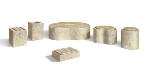 Glod Yellow Beige natural marble bathroom accessories set, natural stone