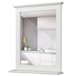 Bathroom Wall Mirror with Shelf Vanity Makeup Mirror