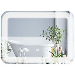 LED Bathroom Vanity Wall-Mount Mirror with Touch Button
