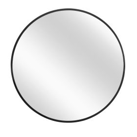 Modern Simple Thin Frame Wall-Mounted Vanity Round Mirror 23.6" x 23.6" for Bathroom;  Vanity;  Living Room;  Bedroom;  Entryway Wall Decor