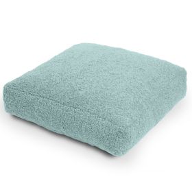 Jaxx Brio Large D��cor Floor Pillow / Meditation Yoga Cushion, Shearling Faux Lamb, Mineral Green