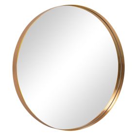 31" Modern Round Wall Mirror Aluminum Alloy Golden Framed Wall-Mounted Vanity Mirror Bathroom Vanity Mirror for Bedroom Entryway, Living/Dressing Room
