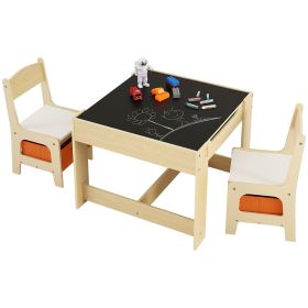 VEVOR Kids Table and Chair Set, Wooden Activity Table with Storage Space and Boxes, Kids Play Table for Toddlers Art, Craft, Reading, Learning