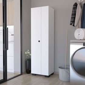 Broom Cabinet Lucin, Garage, White