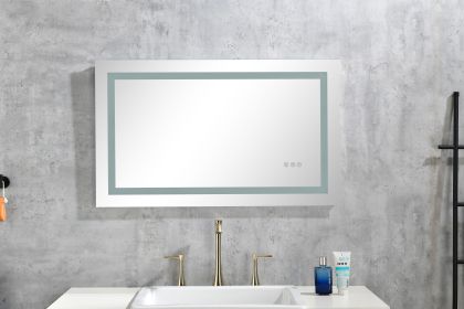 LED Bathroom Mirror 40 "x 20" with Front and Backlight, Large Dimmable Wall Mirrors with Anti-Fog, Memory, 3 Colors, LED Vanity Mirror