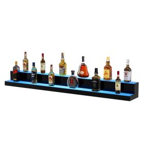 VEVOR LED Lighted Liquor Bottle Display Bar Shelf RF & App Control 60" 2-Step