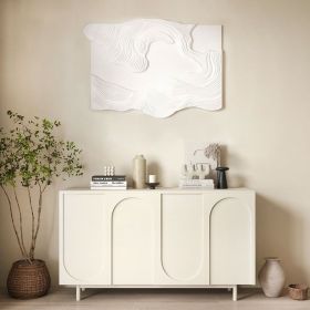 3D White Sea Waves Texture Painting Art Modern Abstract Ocean Wall Decor Living Room