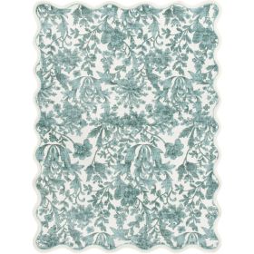 4'x5'6" Feather Faux Fur Scalloped Indoor Area Rug