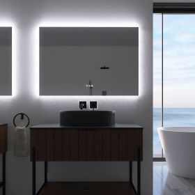 40 x 28 in. Rectangular Acrylic Framed Dimmable Anti-Fog LED Bathroom Vanity Mirror