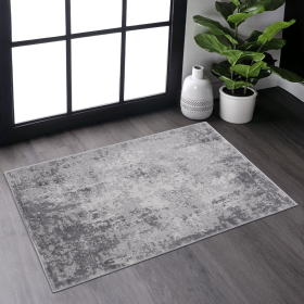 LOOM & LUXE Collection 2X3 Light Grey/Abstract Non-Shedding Living Room Bedroom Dining Home Office Stylish and Stain Resistant Area Rug