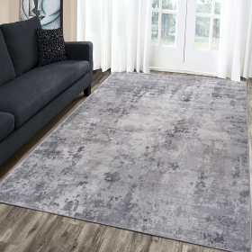 LOOM & LUXE Collection 8X10 Light Grey/Abstract Non-Shedding Living Room Bedroom Dining Home Office Stylish and Stain Resistant Area Rug