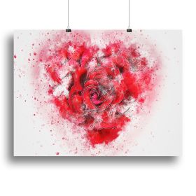 Rose Heart Painting Canvas Print or Poster