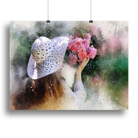 Flower Girl Painting Canvas Print or Poster