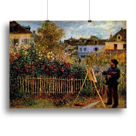Monet painting in his garden in Argenteuil Canvas Print or Poster