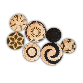 Handcrafted 7 Piece Handwoven Wall & Tabletop Decor Set ��� Bohemian Artistic Thread Designs