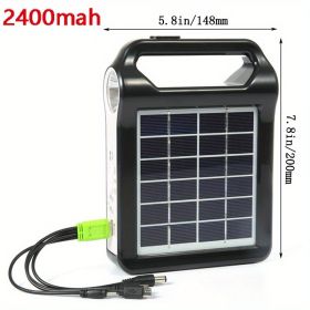 1pc Portable 6V Rechargeable Solar Panel Power Storage Generator System USB Charger With Lamp Lighting Home Solar Energy System Kit, 8*5.9in