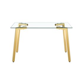 Glass Dining Table Transparent, 130  80   8MM (Option: Clear)