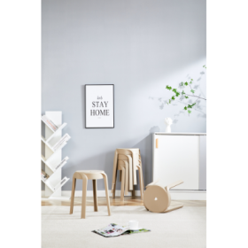 6 Pack Stackable Classroom Stools Plastic Stools Nesting Stools Colorful Round Stools Indoor Outdoor Flexible Seating Decorative Stools Chairs Fo (Color: Beige)